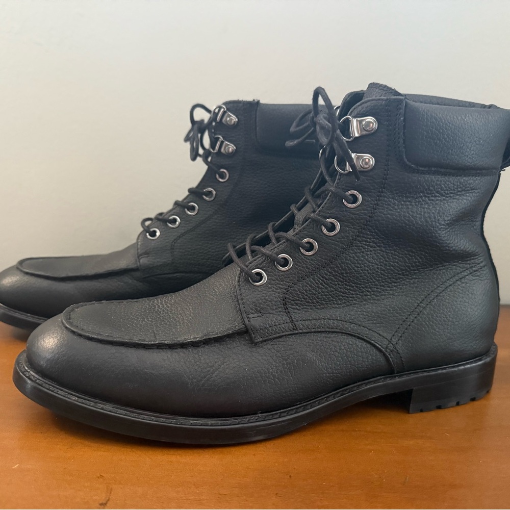 Gordon Rush Owen Ankle Boots Men’s US 7 Chukka Boots Black Leather Apron Toe EUC